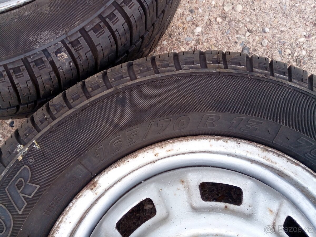 Kola na kárku, vlek R 13, 4x98, vč. pneu 165/70 R 13 - 6