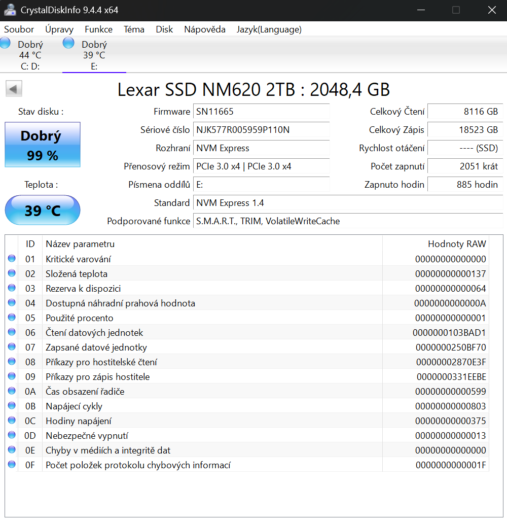 SSD M.2 LEXAR NM620 2TB / 2KS - 6