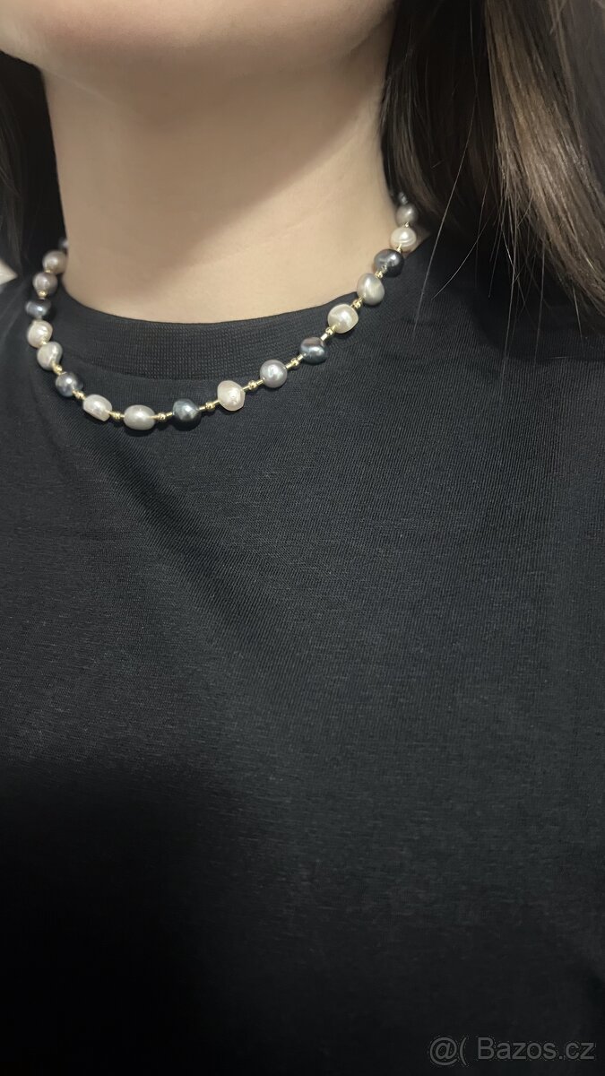 choker/náhrdelník z přírodních perel - 6