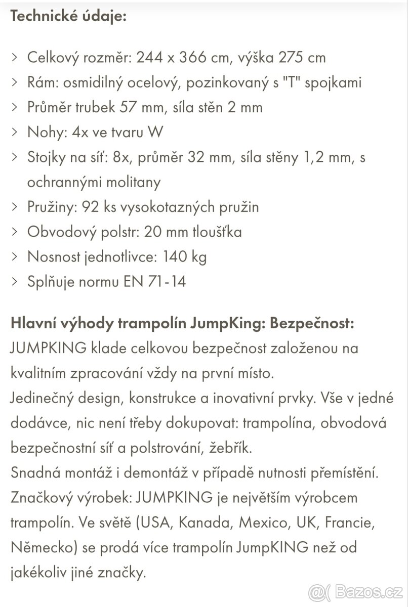 Trampolína profi JUMPKING - 6