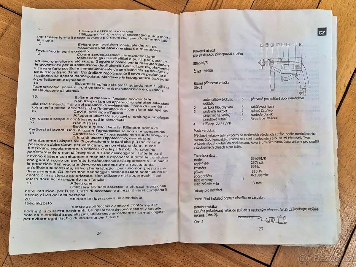 Příklepová vrtačka SB650L/R - 6