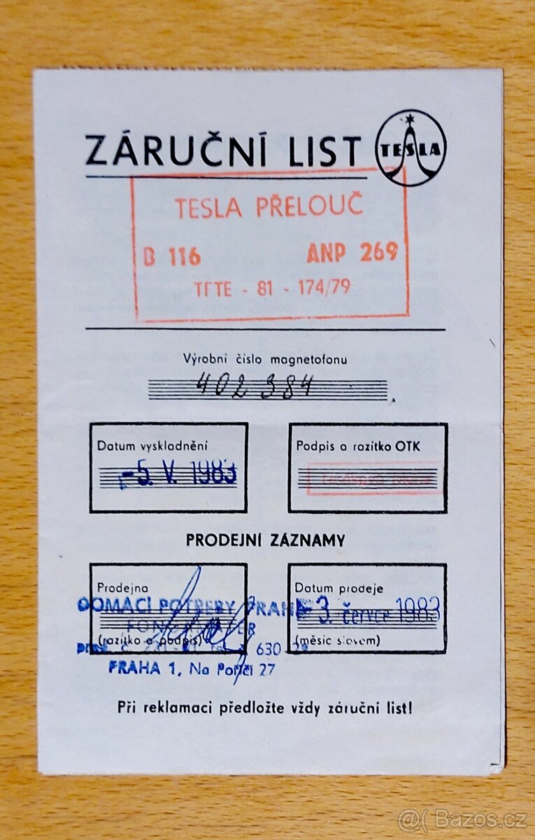 MAGNETOFON TESLA B 116 PRODÁM - 6