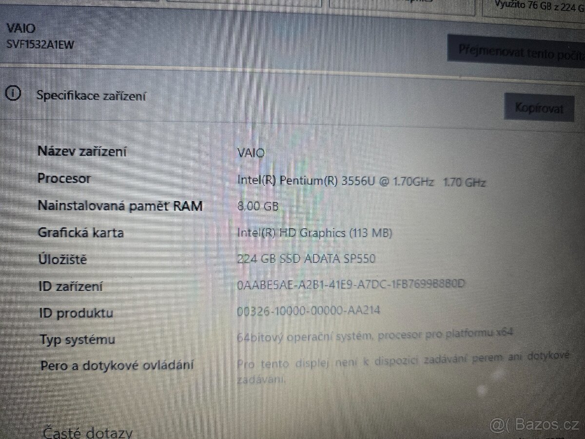 Notebook Sony VAIO 15,6" - 6