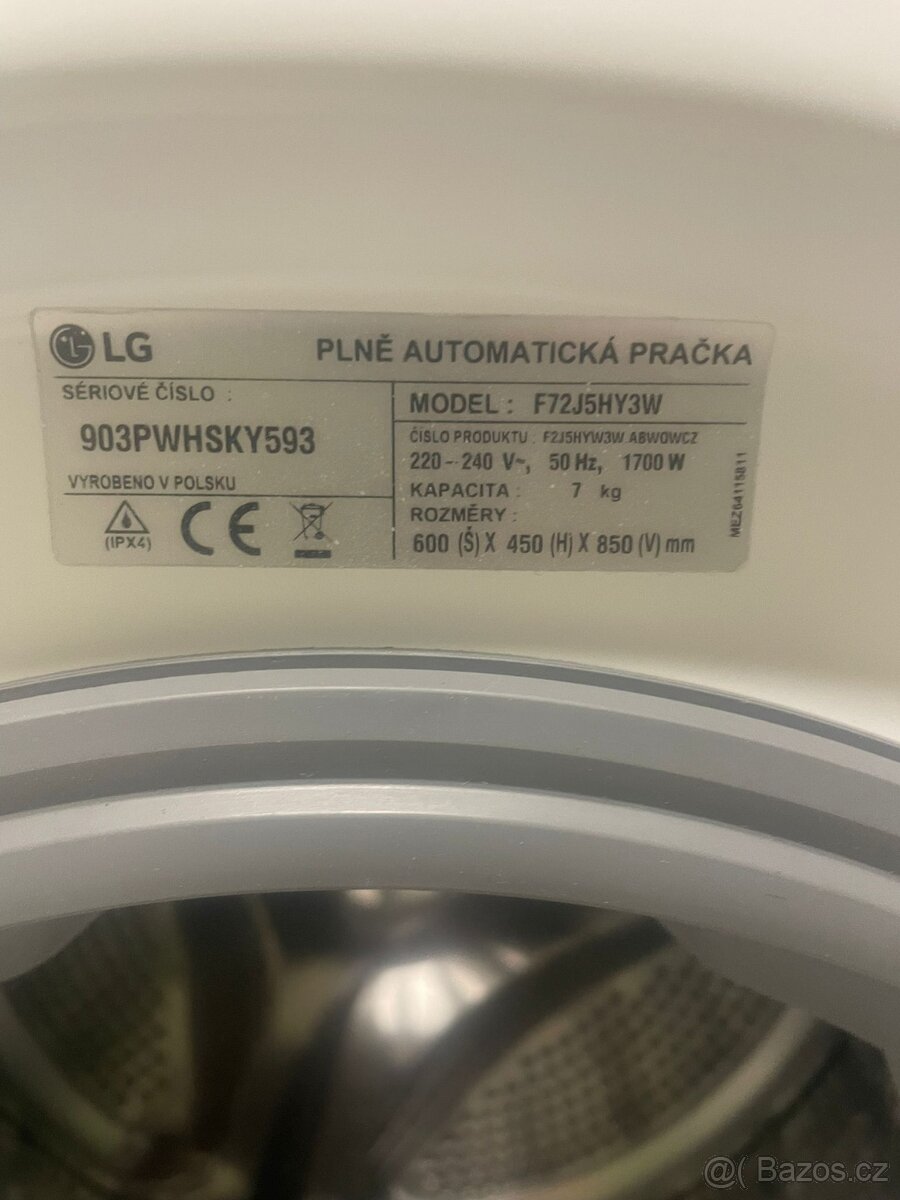 Pračka LG F72J5HY3W/// na 7 kg. 1200 ot/min. A+++. 14 progr. - 6