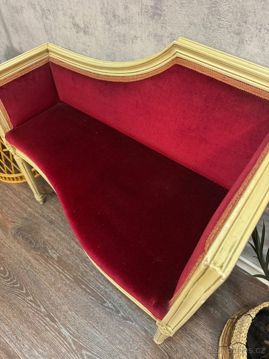 Barokní čalouněná lavice - 6