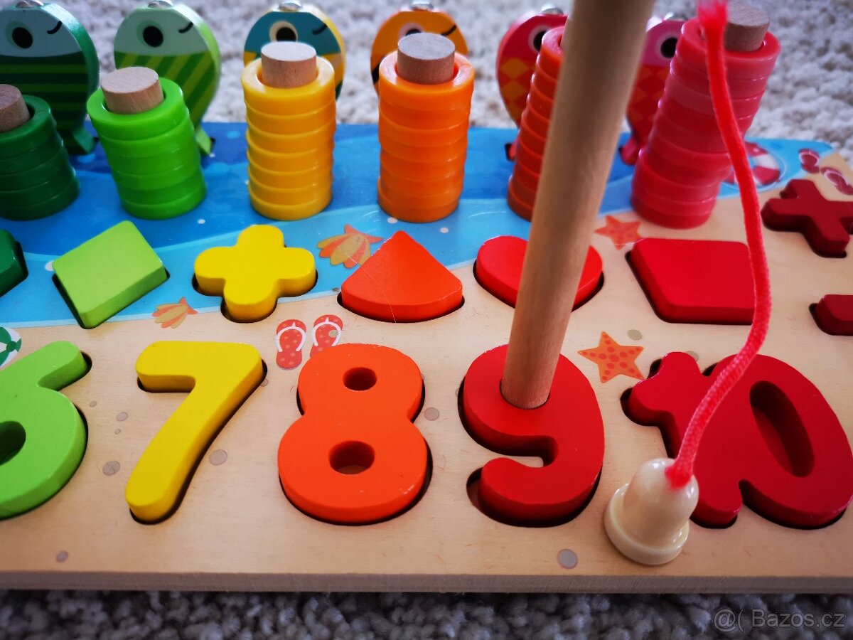 Dřevěné hry,hračky,Pexeso, hodiny,dřevěná skládačka + vklá - 6