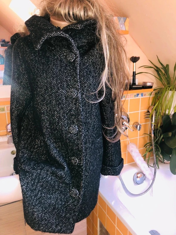 H&M# kabat# vlneny# zimni #oversize # business#sedy - 6