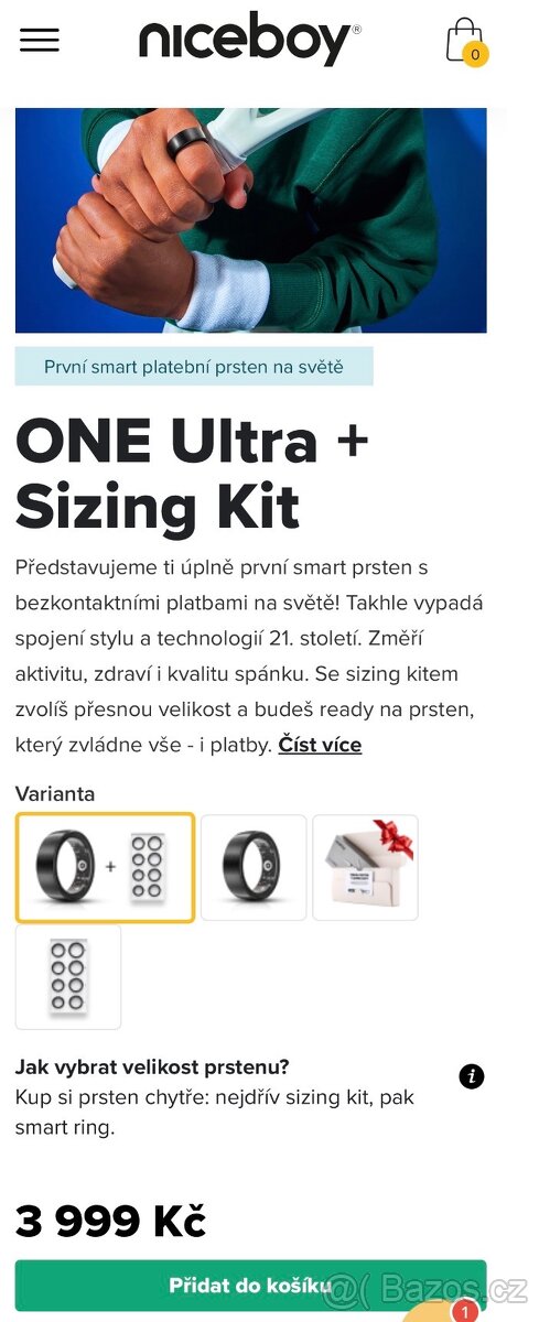 Platební prsten Niceboy ONE Ultra + Sizing Kit - 6