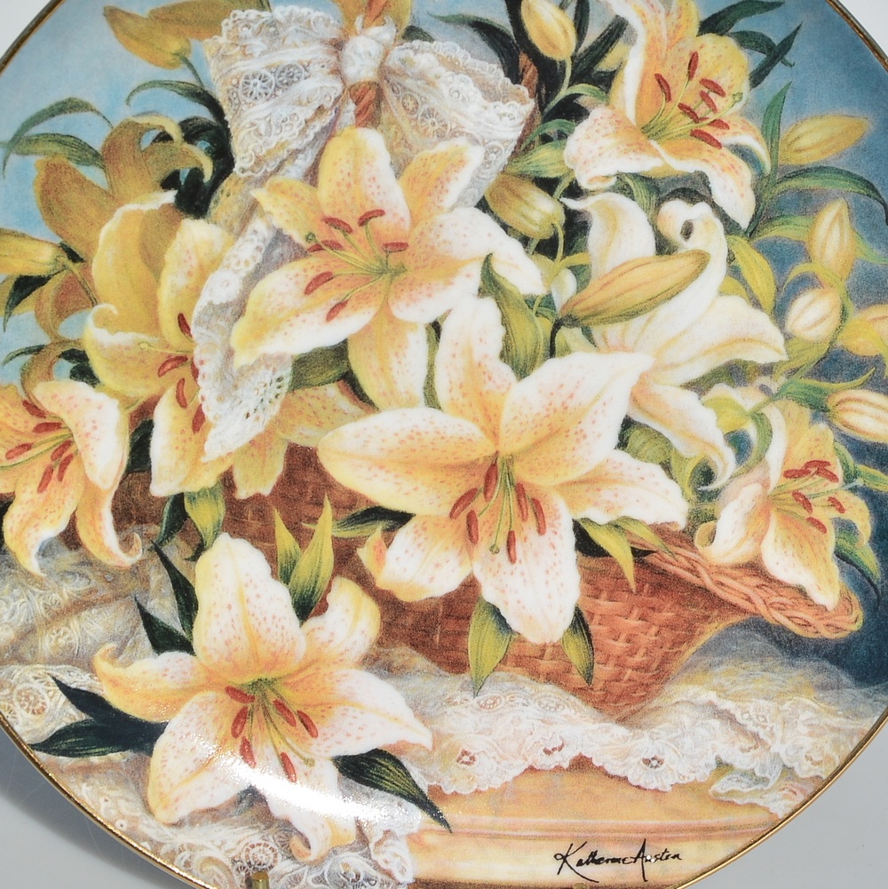 Sběratelské porcelánové talíře s nádhernou kyticí - 6