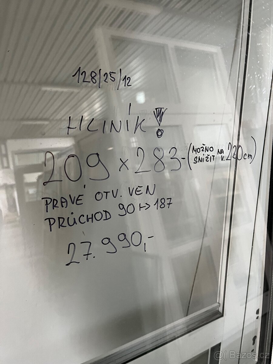 DVOJE OBROVSKÉ DVOUKŘÍDLÉ HLINÍKOVÉ DVEŘE209x283-PLZEŇ - 6