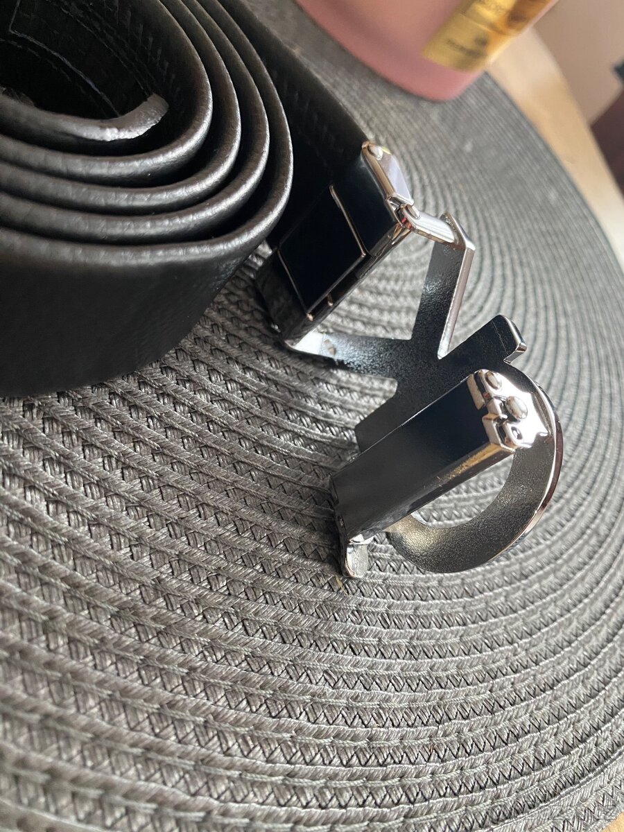 Pásek ck , černý, stříbrný - 6