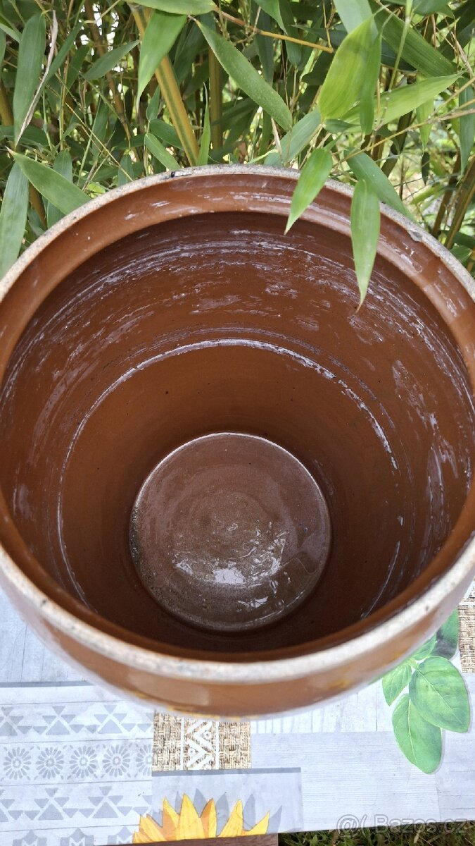 Stará keramická dóza ,Kamenáč, výška 33 cm - 6