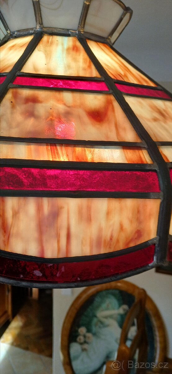 Velký vitrážový lustr tiffani - 6