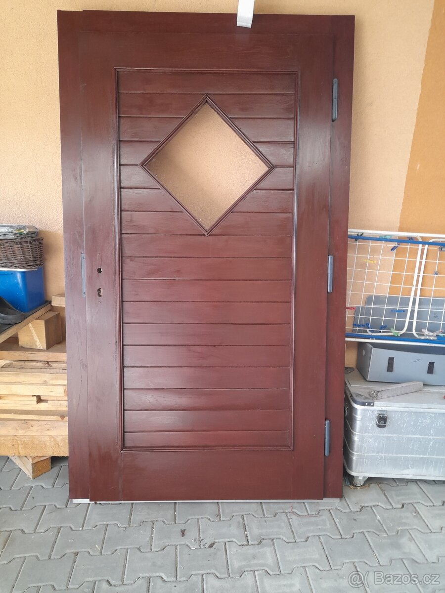 Vchodové venkovni dveře masivní dubové - 6