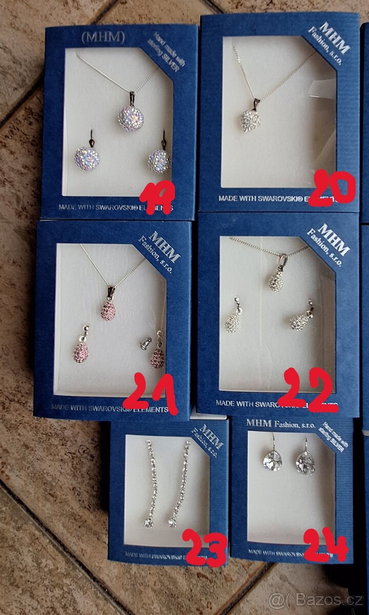 Likvidace šperky s krystaly Swarovski - náušnice, prsteny at - 6
