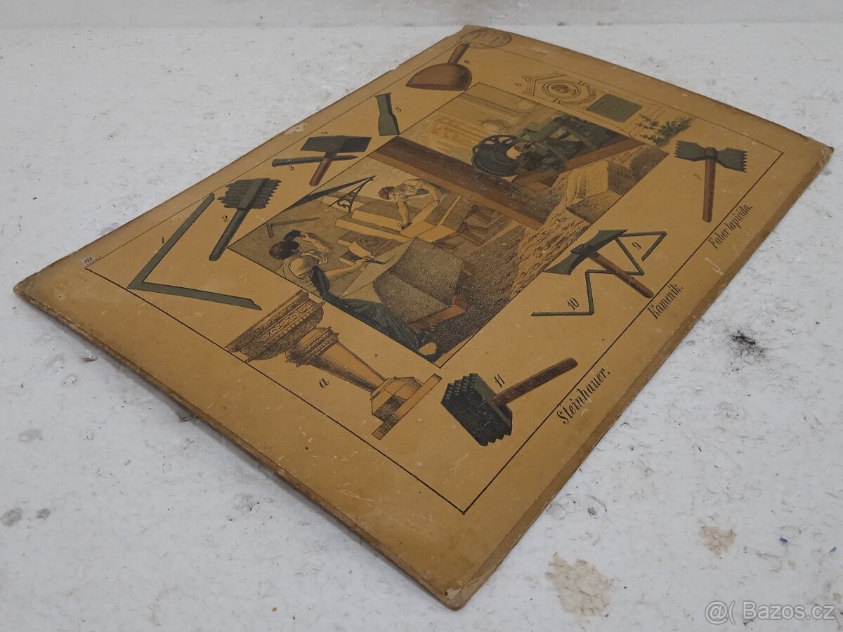 Kameník - školní pomůcka 1856 - 36,5x26,5cm - 6