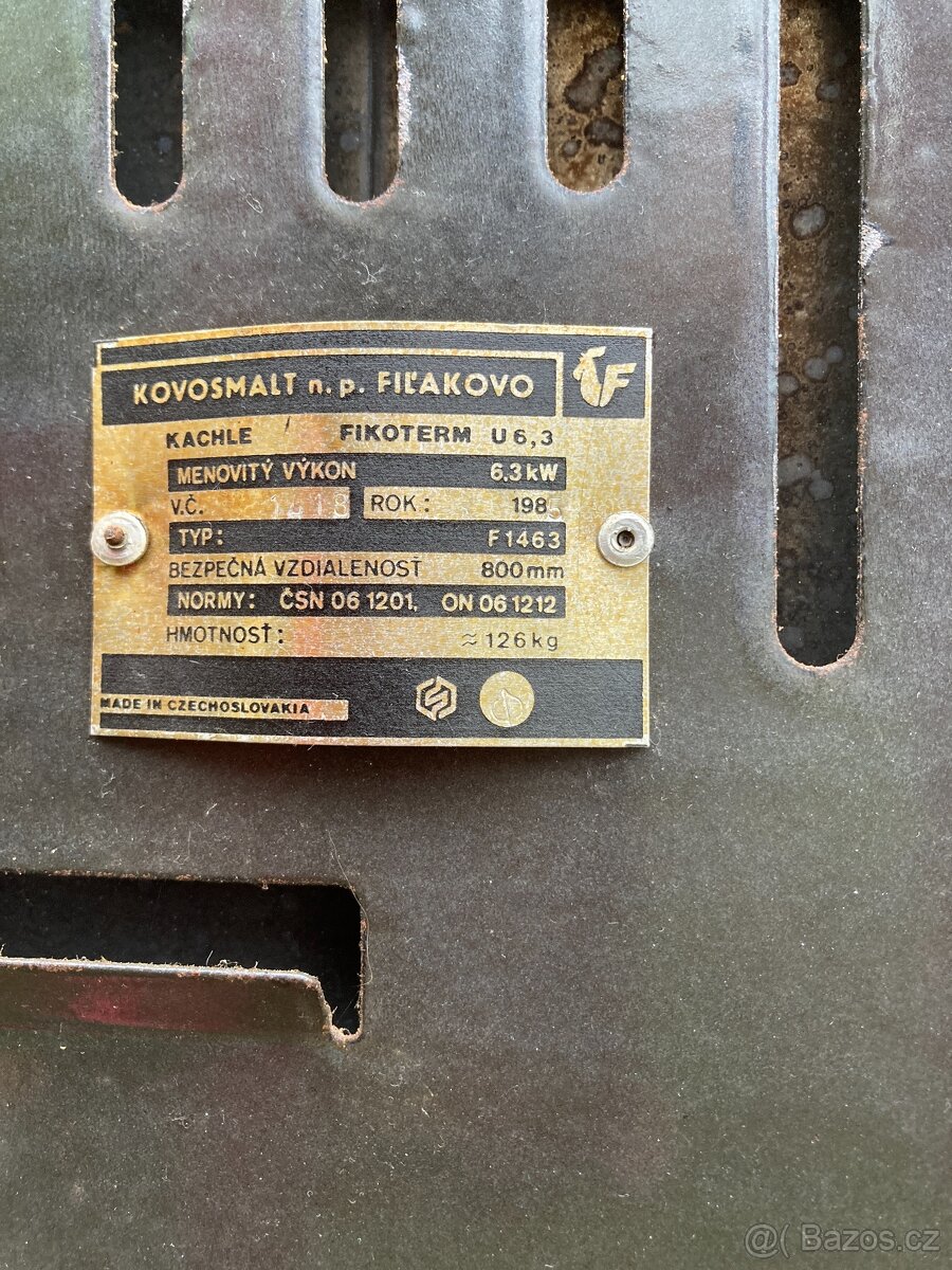 Litinová kamna Fikoterm 6,3 kw - 6