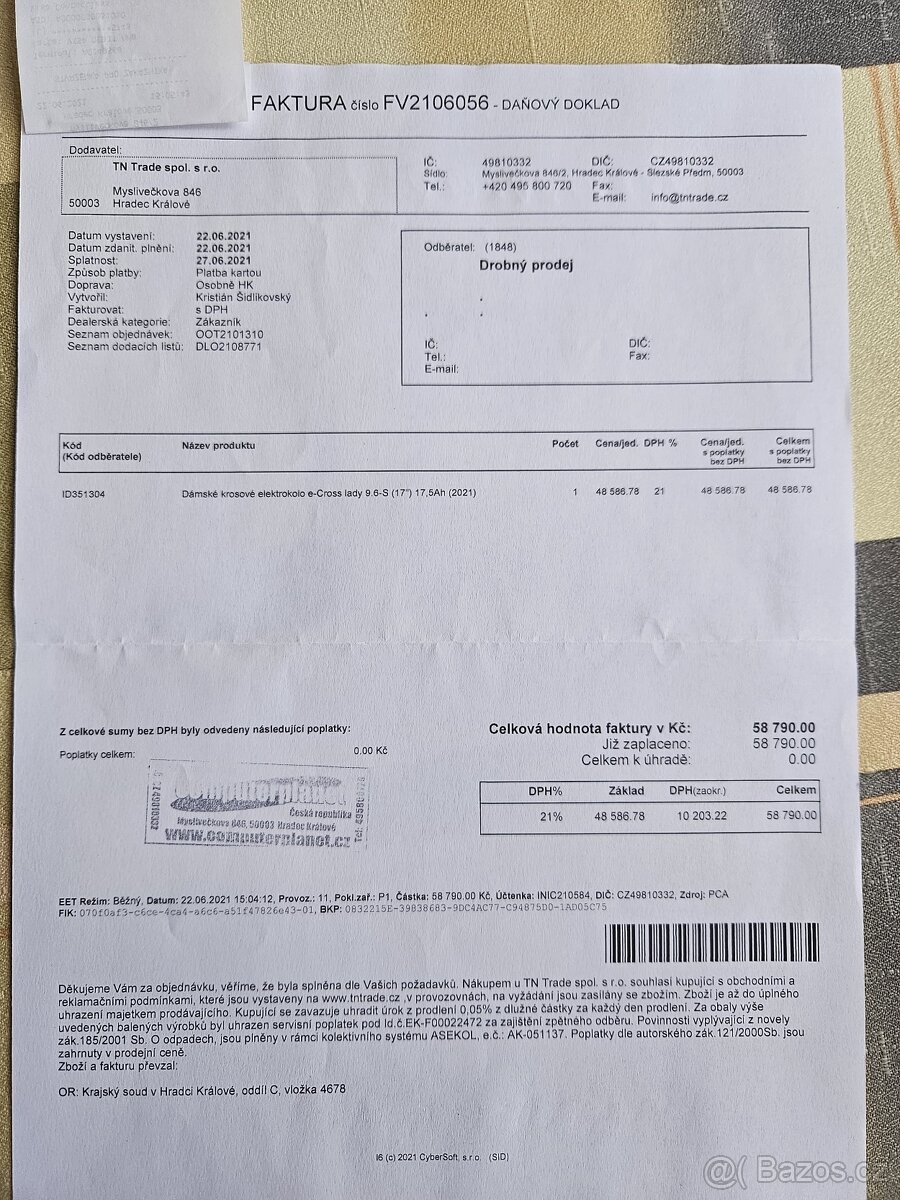 Dámské krosové elektrokolo e-Cross lady 9.6- S (17") - 6