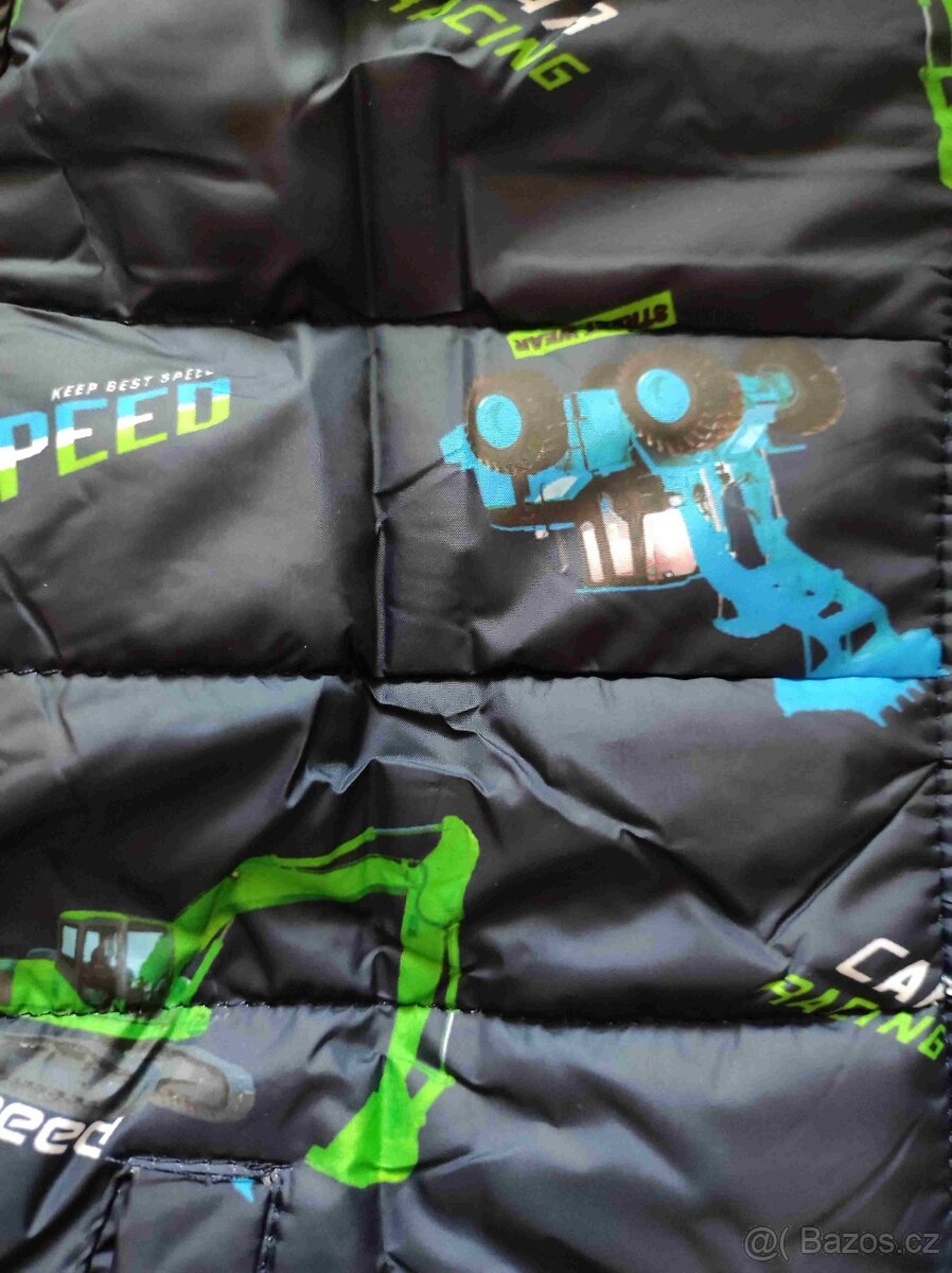 Zimní chlapecká bunda s bagry nová - 6