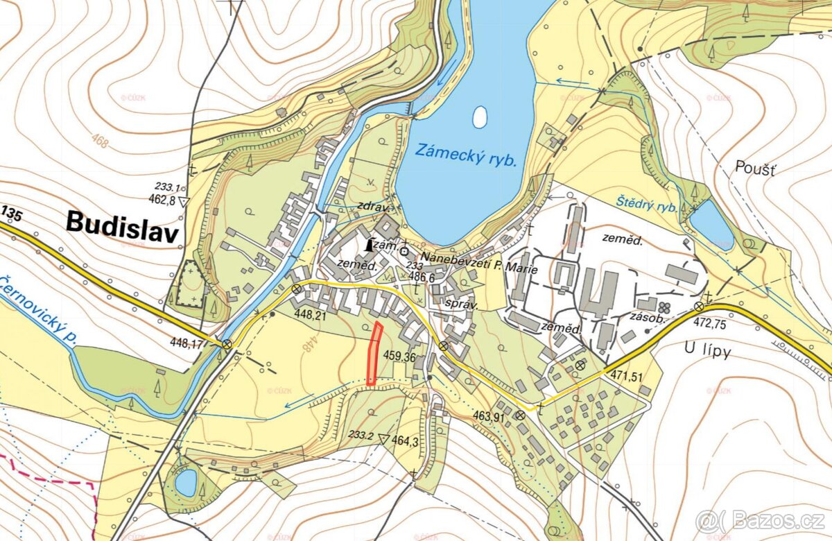 Pozemek, bydlení, prodej, Budislav, Tábor - 6