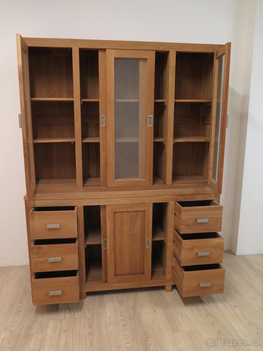 Knihovna z exotické dřeviny Teak - 6