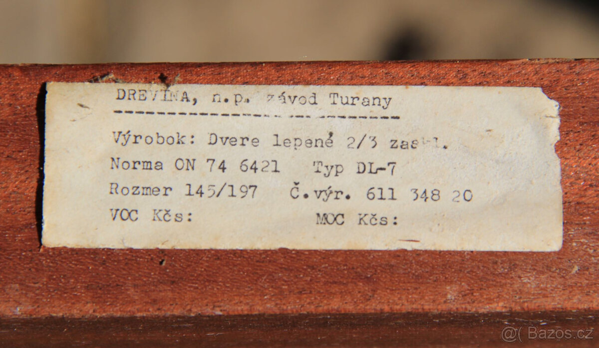 Interiérové dvoukřídlé dřevěné dveře prosklené - 6