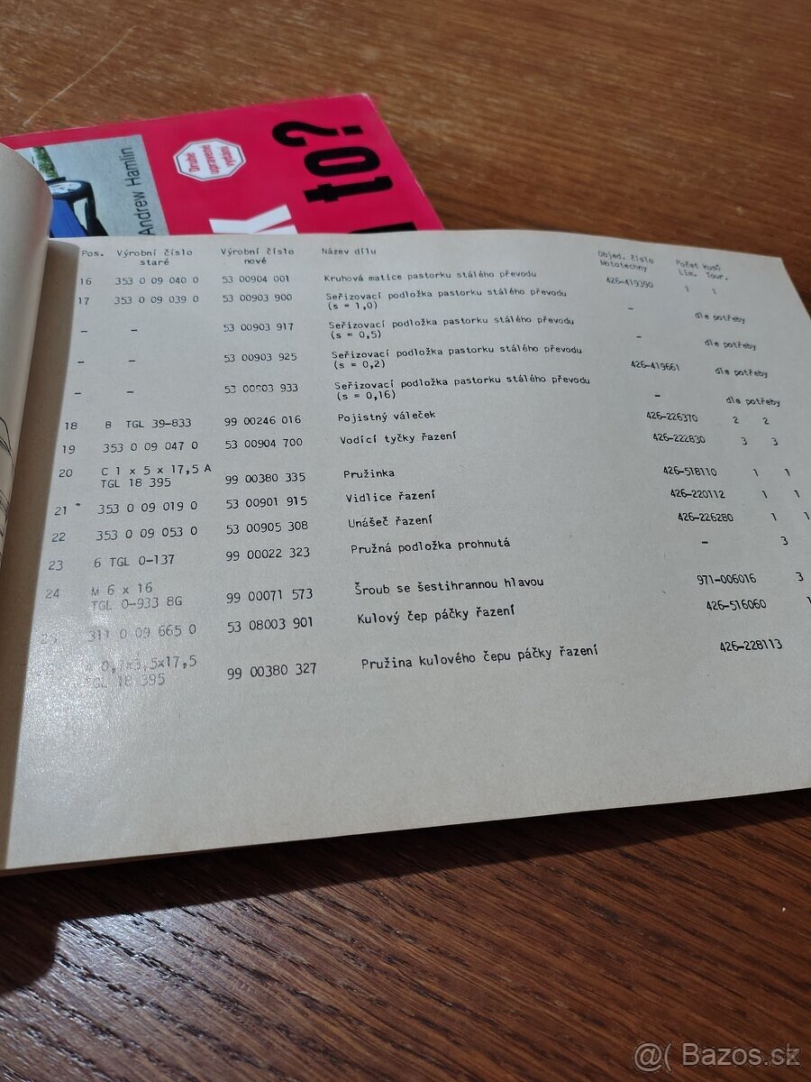 WARTBURG SEZNAM NÁHRADNÍCH DÍLŮ - 6