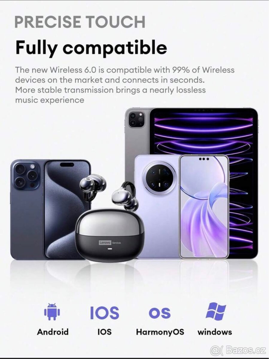 Módní sluchátka Lenovo s mašlí. - 6