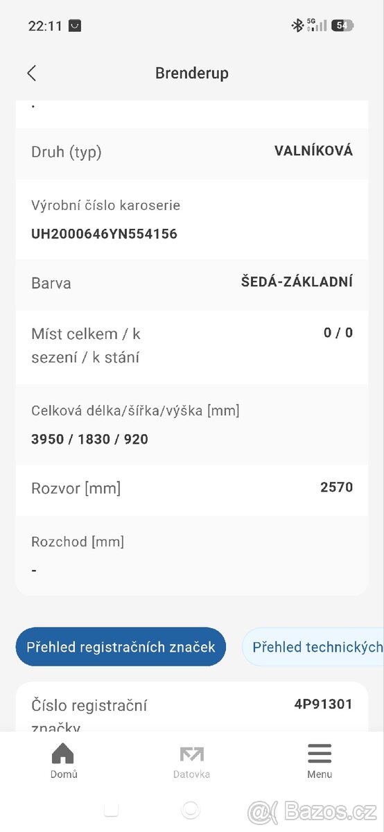 Brzděný vlek - přívěs Brenderup - 6