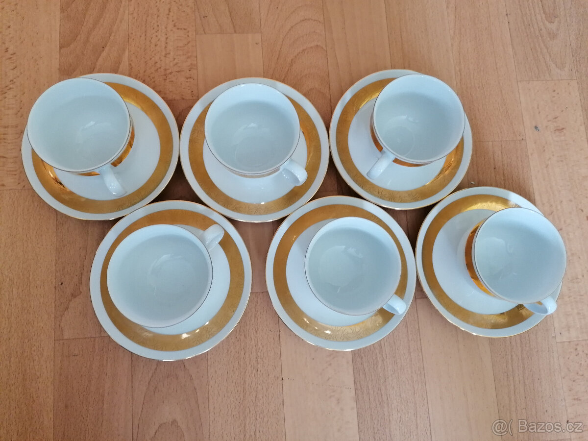 Starožitný porcelánový čajový kávový jídelní servis sada - 6