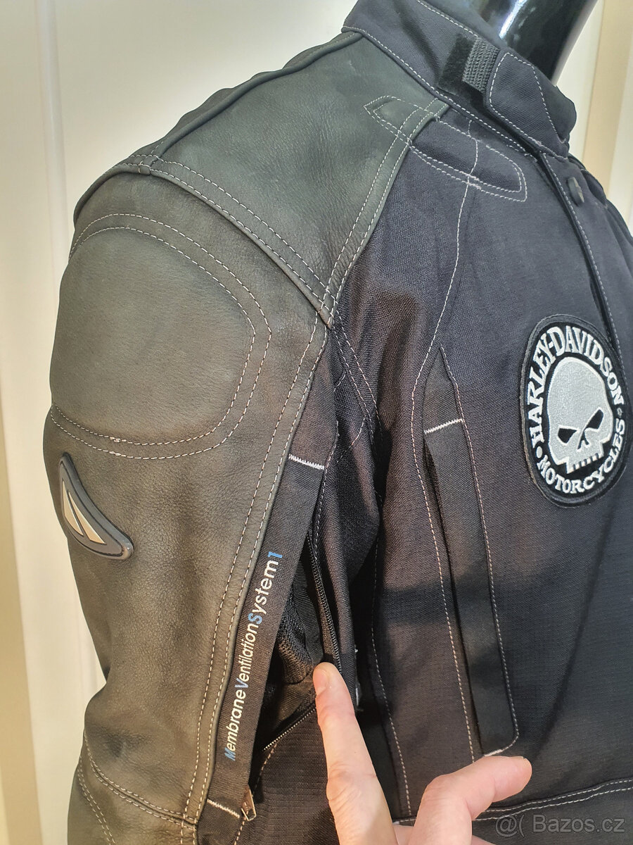 Mohawk MVS-1 Kůže Textil bunda na moto Harley XL - 6