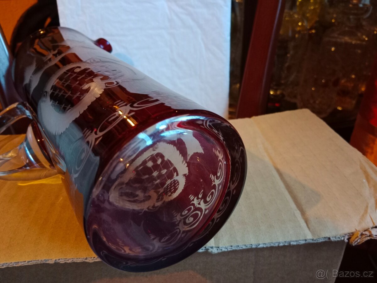 Pěkný starý broušený Džbán Egermann - 6