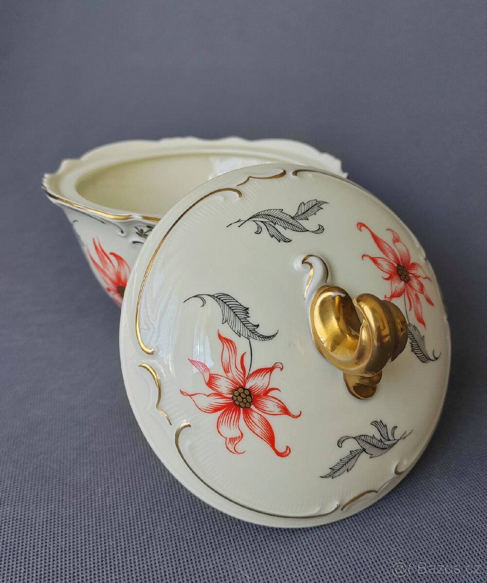 Vynikající porcelánová cukřenka/dóza Zeh Scherzer (1930 rok) - 6