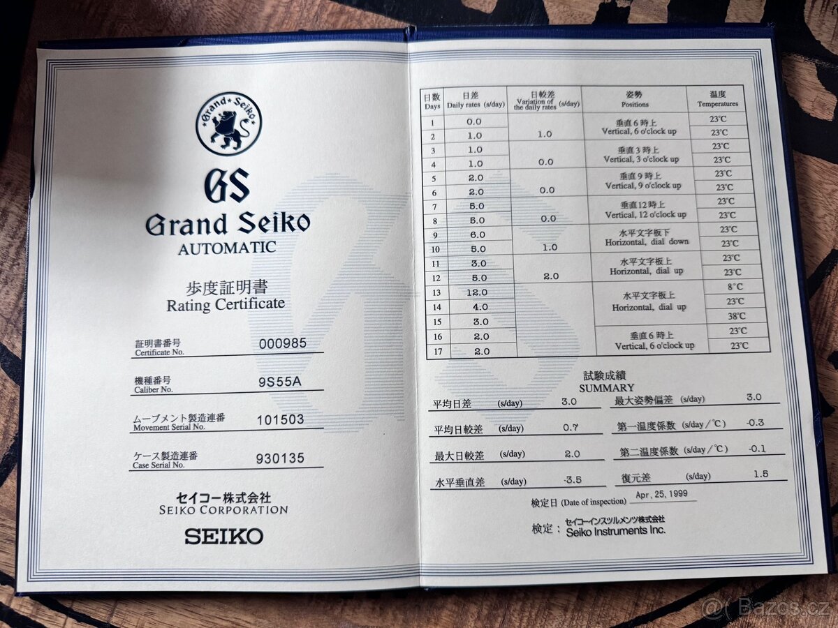 Grand Seiko box + papíry - 6