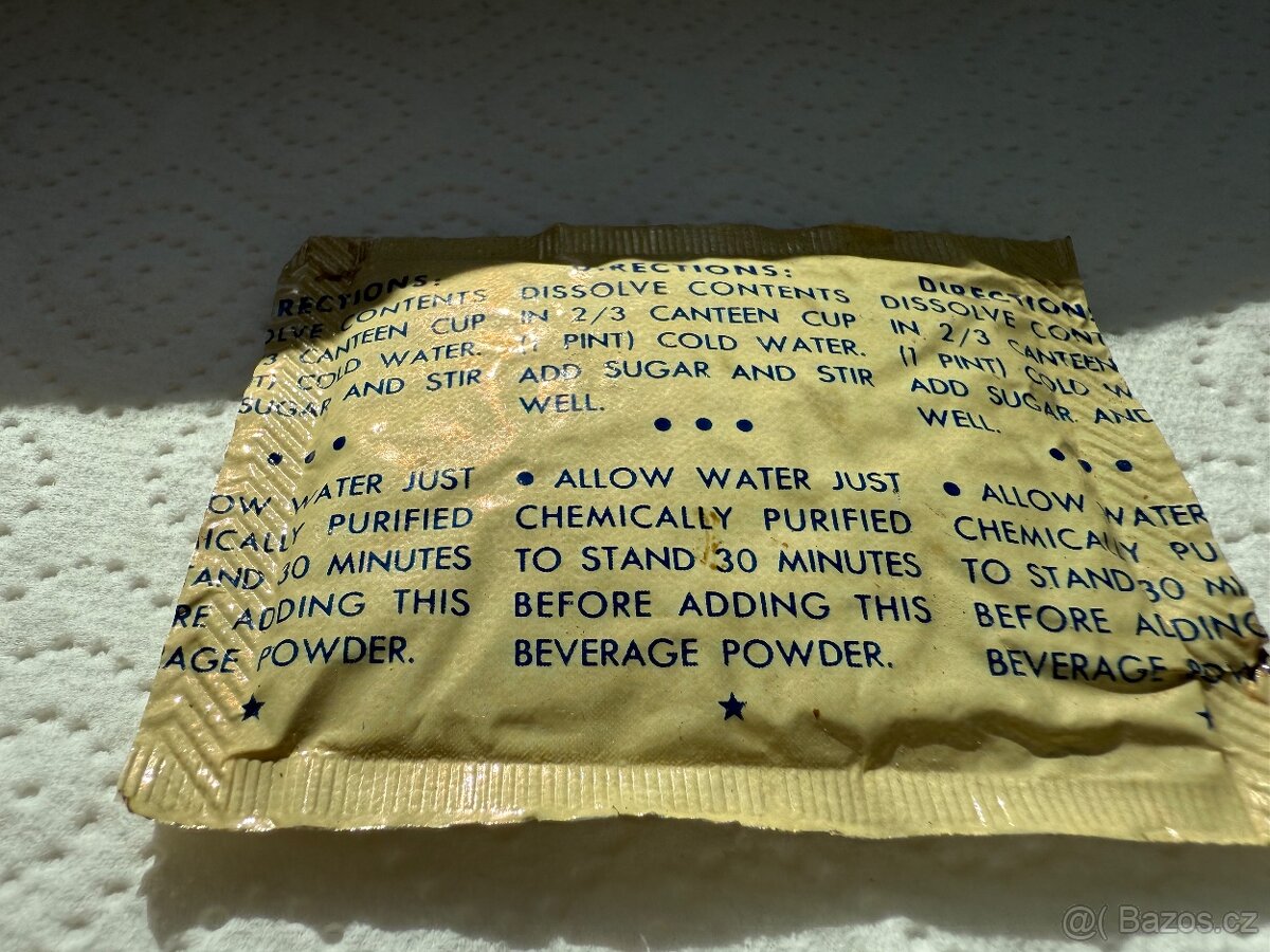 US Army K-Ration WWII – unikátní nález Orangeade Powder (80 - 6