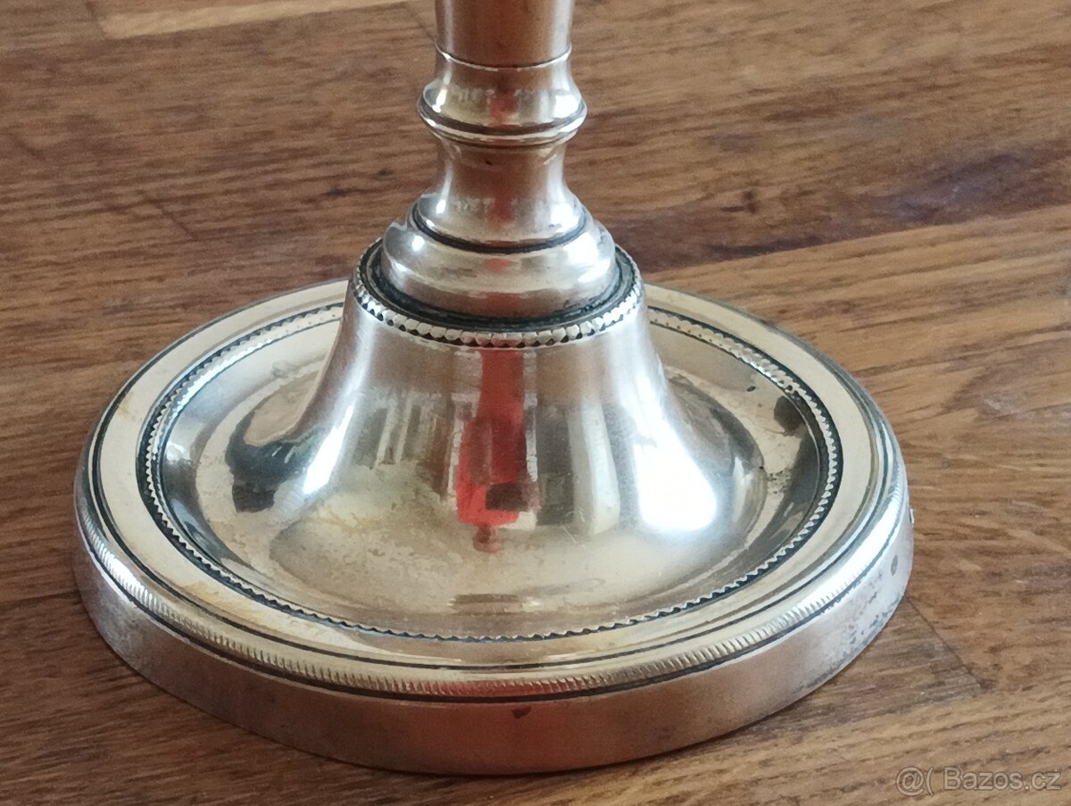 STAROŽITNÝ BRONZOVÝ EMPÍROVÝ SVÍCEN BIEDERMEIER KOLEM 1820 - 6