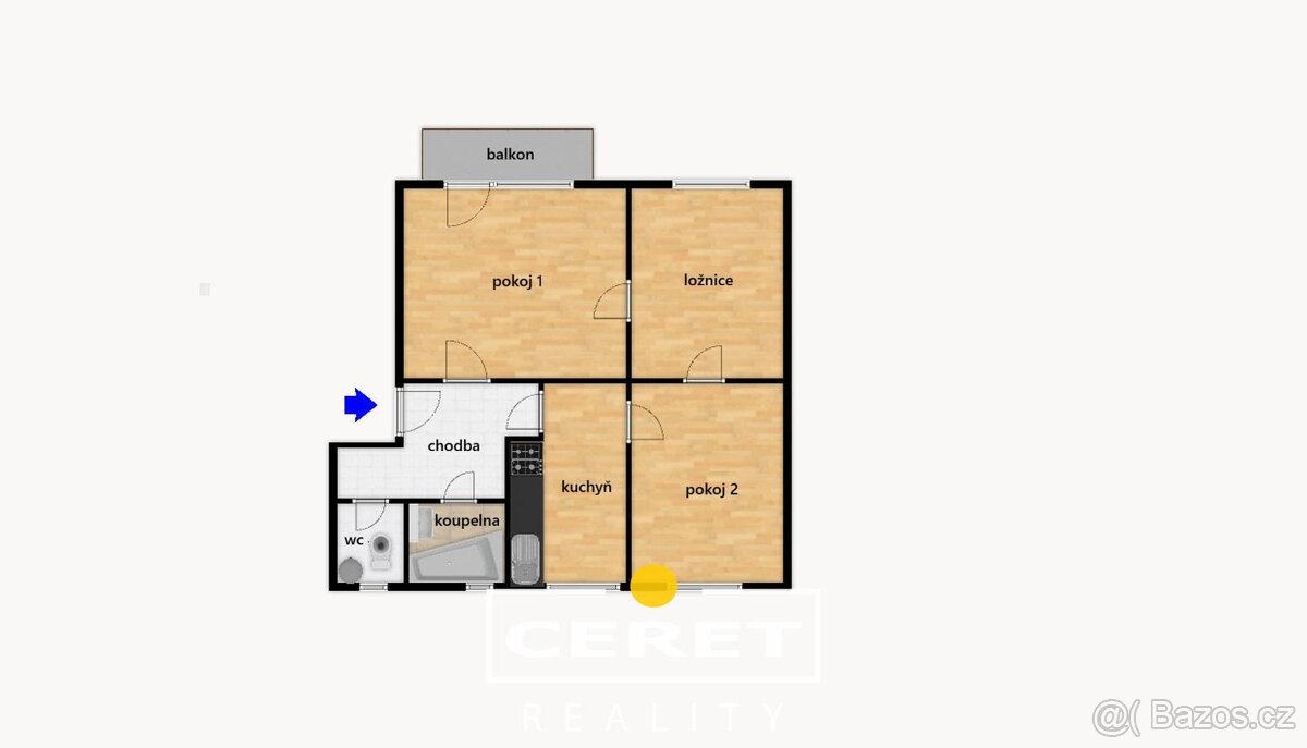 Nájem bytu 3+1+B v Žatci - 6