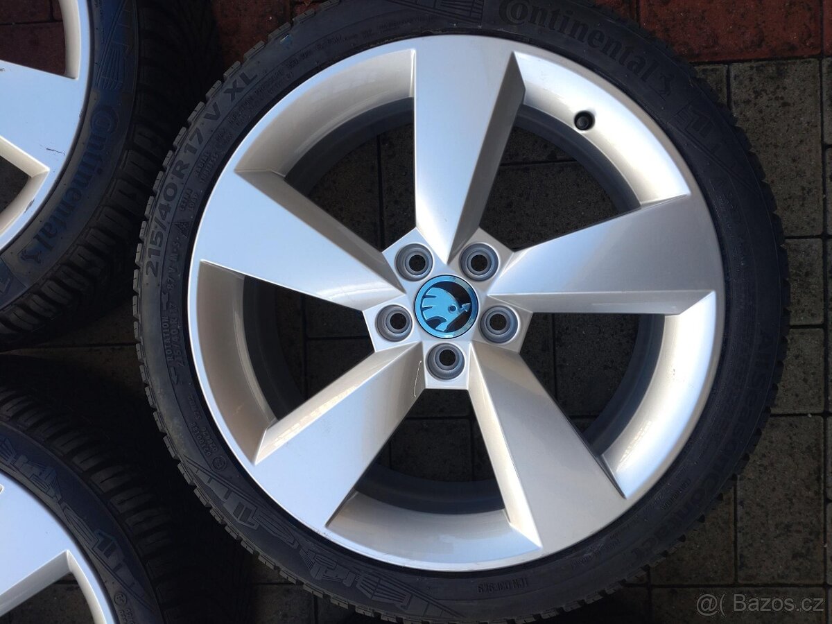 Prodám Alu kola 7Jx17H2 + celoroční (zimní) pneu Continental - 6