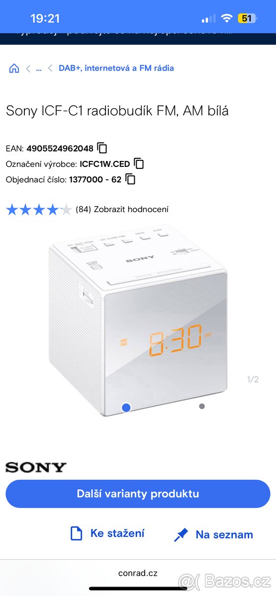 Sony radio budík - 6