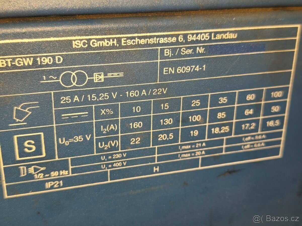Prodám co2 svářečku EINHELL BT-GW 190 D.(MAX 190 A) + BOMBA - 6