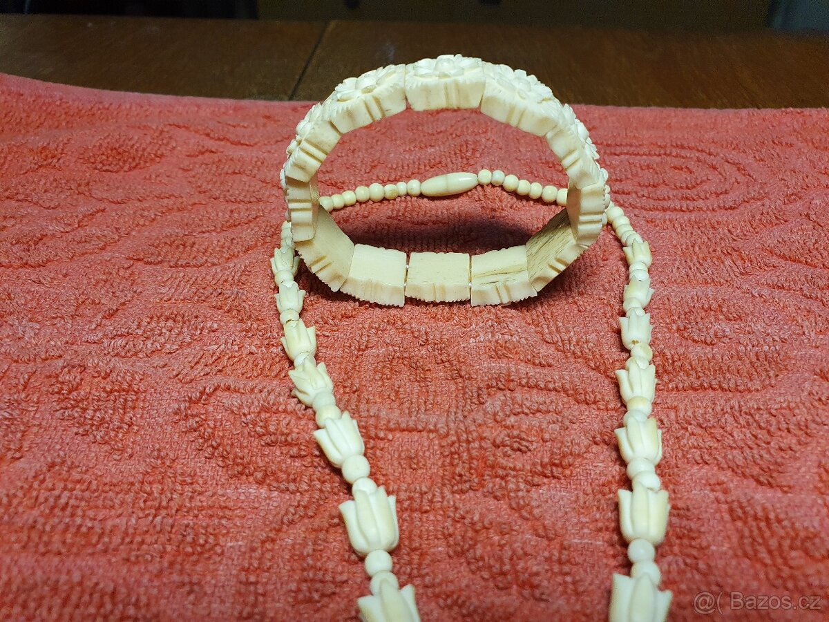 Slonovina - náhrdelník, náušnice, náramek - 6