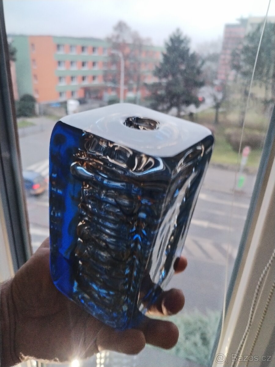 Váza Hutní sklo-František Vízner Škrdlovice vzor 6860/18 - 6