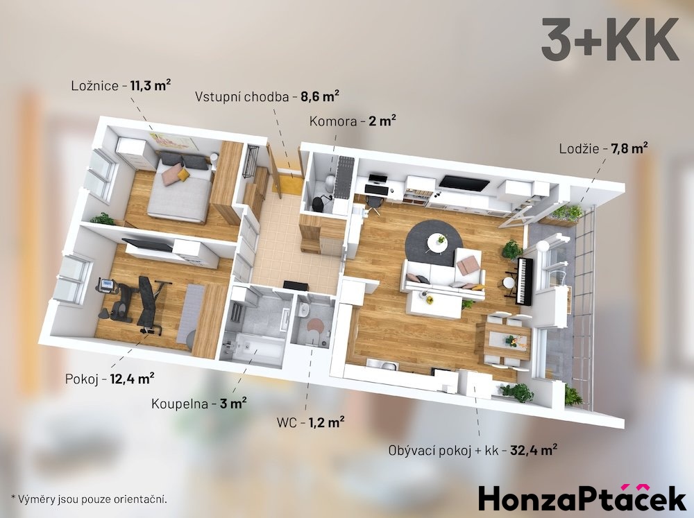Prodej, byt 3+1 s lodžií, Třebešovská, Horní Počernice - 6