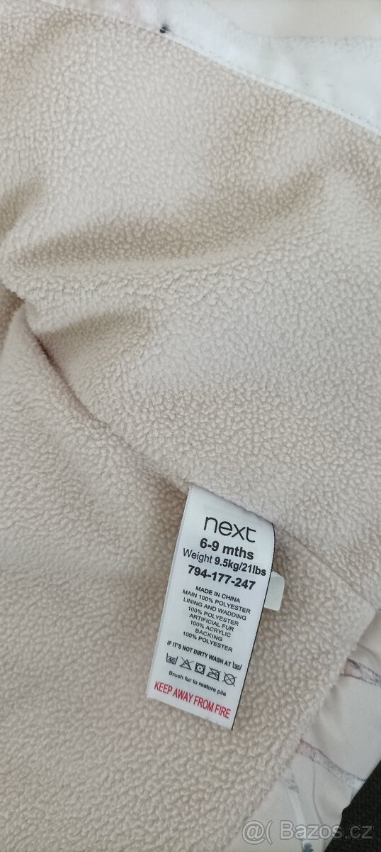 Nádhera zimní teplá bundička Next 6-9m - 6