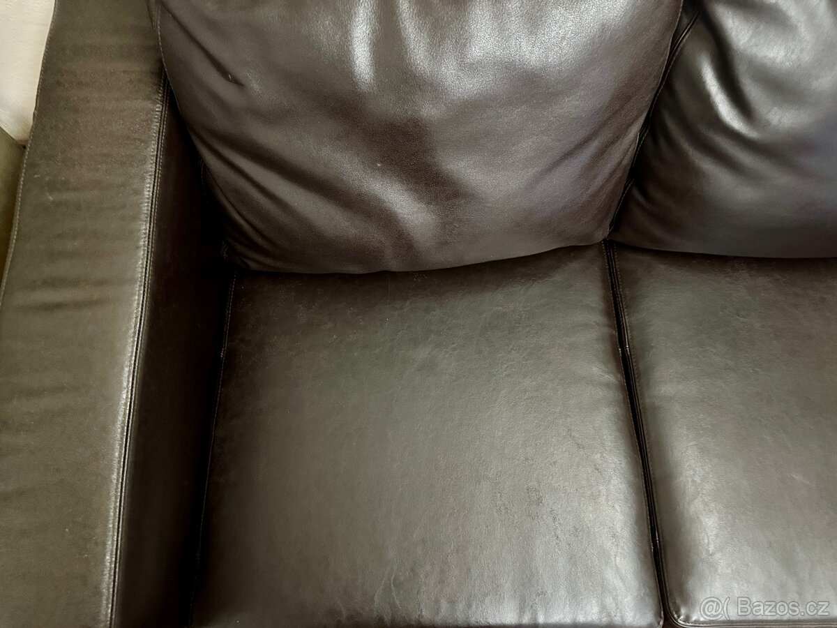Kožená sedací souprava hnědá - 6