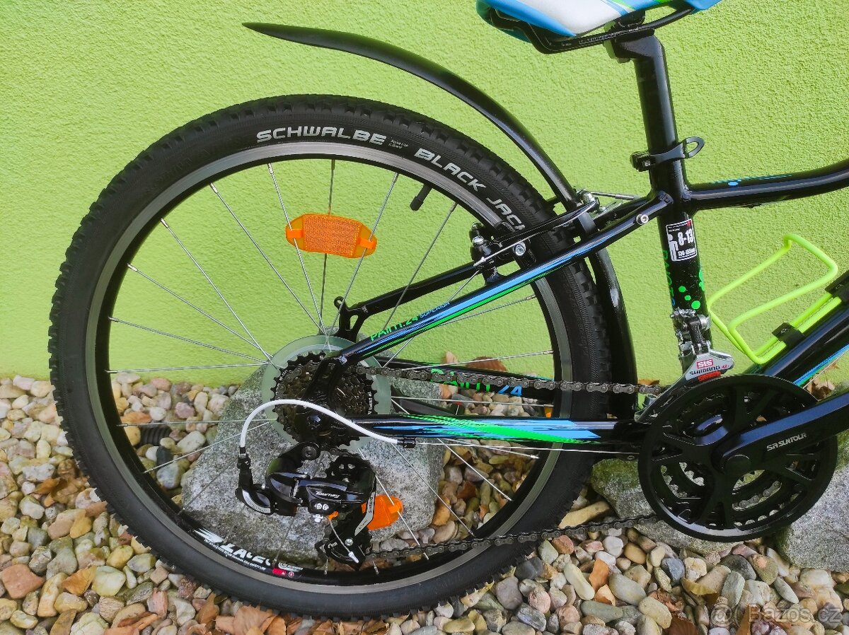 Značkové dětské kolo SUPERIOR 24" (černá/zelená) - 6