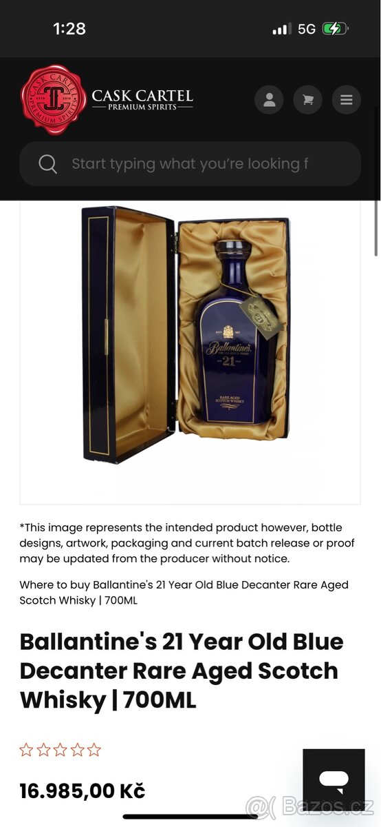 Ballantine's 21 Year Old (Modrý Keramický Dekanter, 70cl) - 6