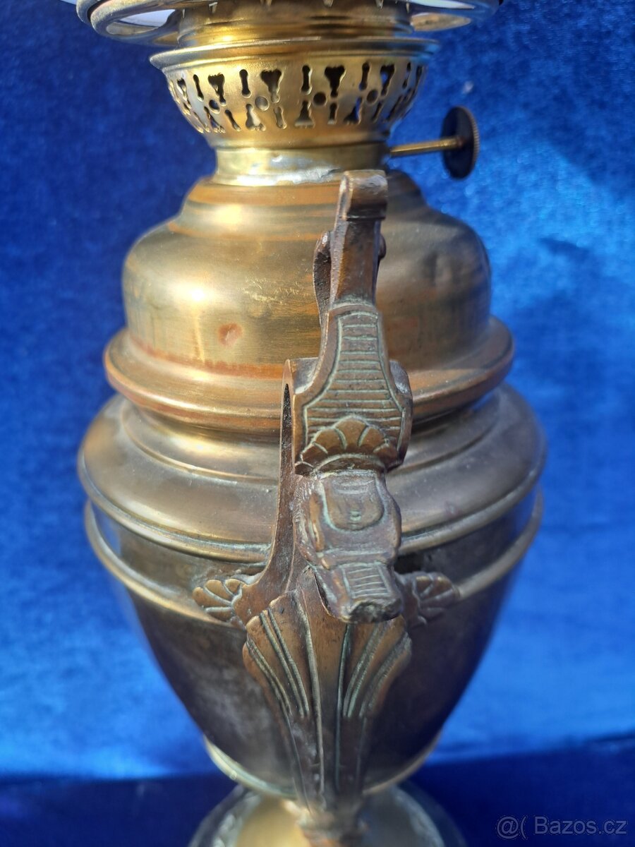 Vojenská, petrolejová lampa mosaz - 6