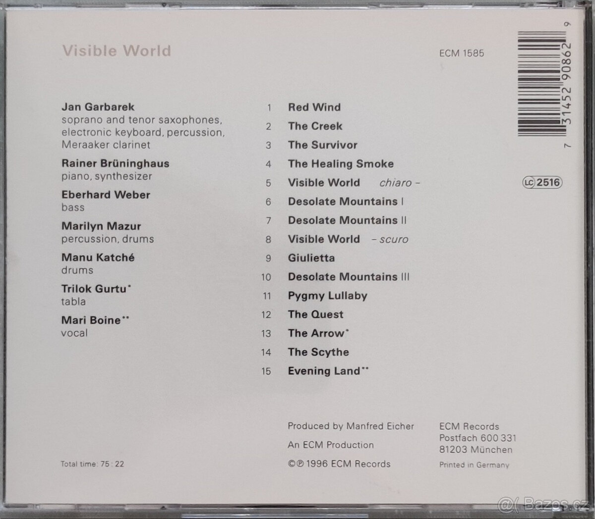 CD Jan Garbarek: I Took Up The Runes / Visible World - 6