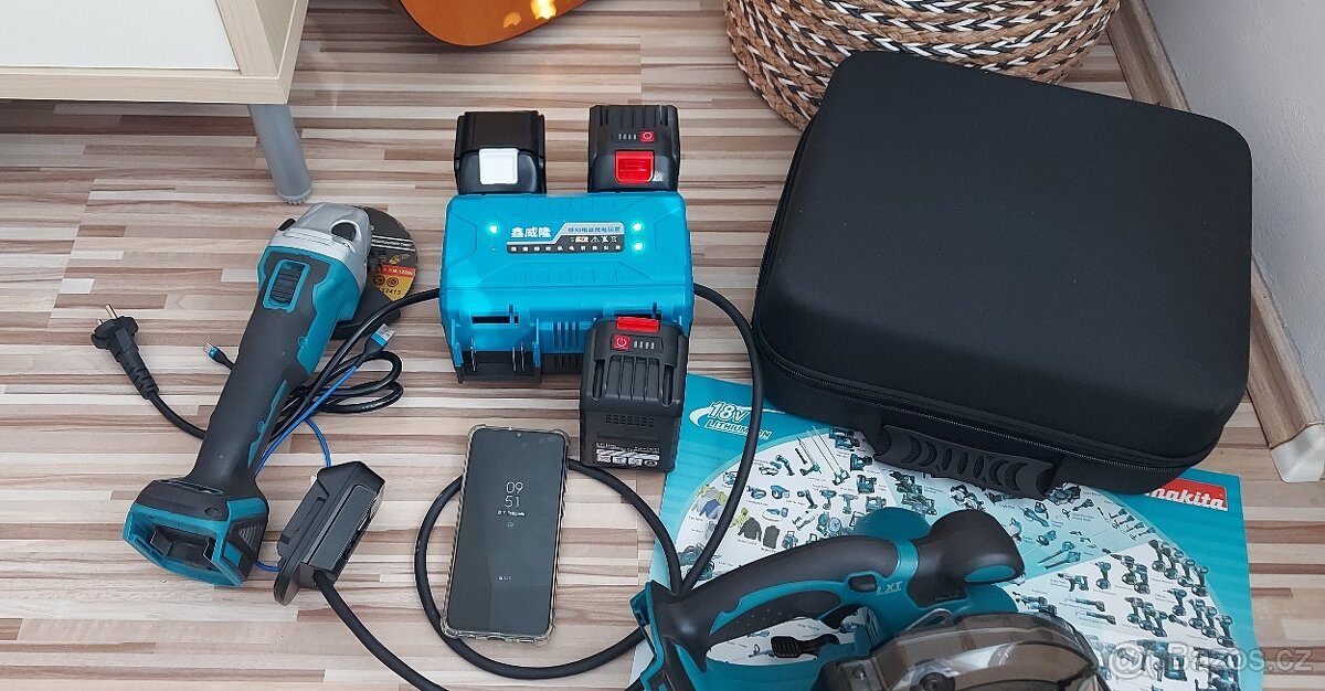 Přenosný Aku napájecí zdroj 4v1,pro Aku Makita 18V+nabíjení. - 6